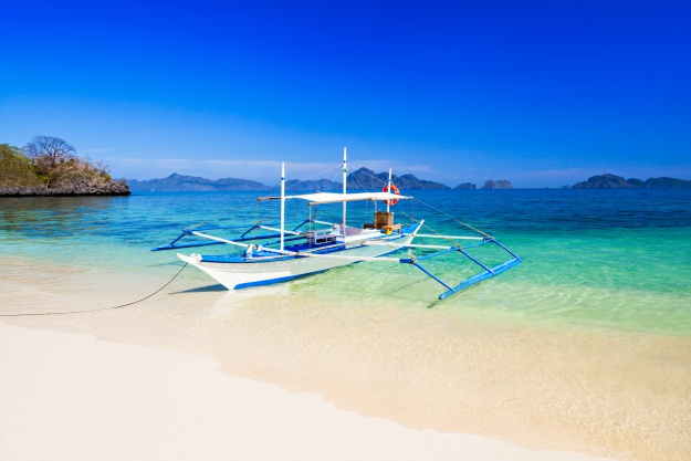 Filipino boat in the sea, Boracay, Philippines