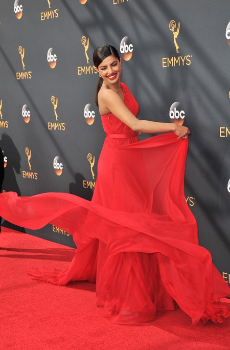 Priyanka Chopra at the 68th Annual Primetime Emmy Awards at the Microsoft Theater on September 18, 2016 in Los Angeles, California (Photo by Sthanlee Mirador) *** Please Use Credit from Credit Field ***