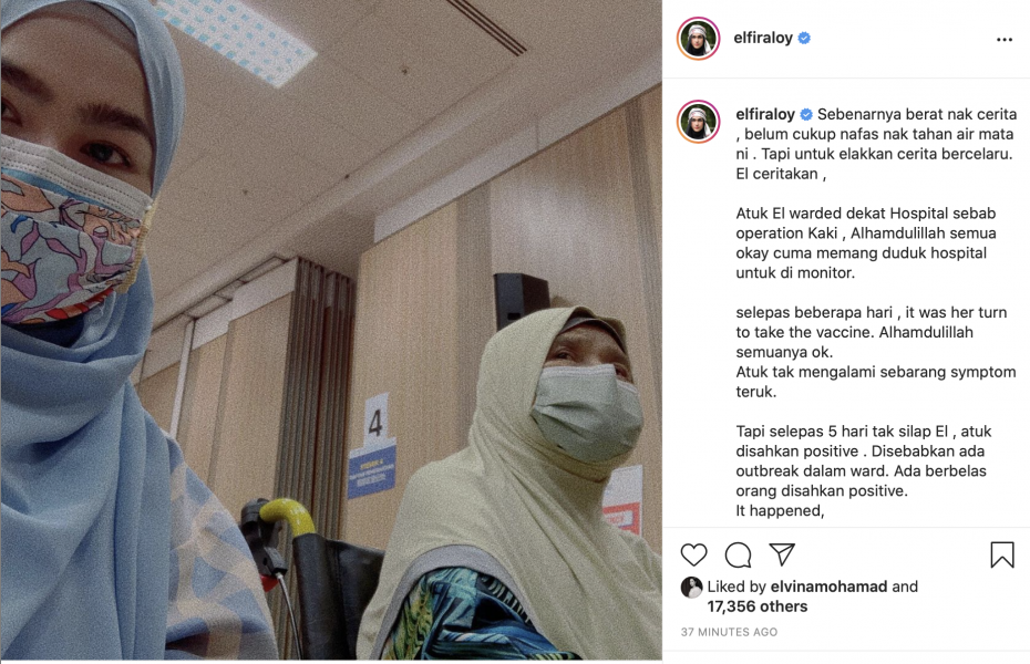 Nenek Elfira Loy Meninggal Dunia Kerana Covid-19